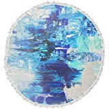 Kess InHouse Geordanna Fields Deveraja Purple Teal Abstract Round Beach Towel Blanket Kess InHouse Geordanna Fields Deveraja Purple Teal Abstract Round Beach Towel Blanket